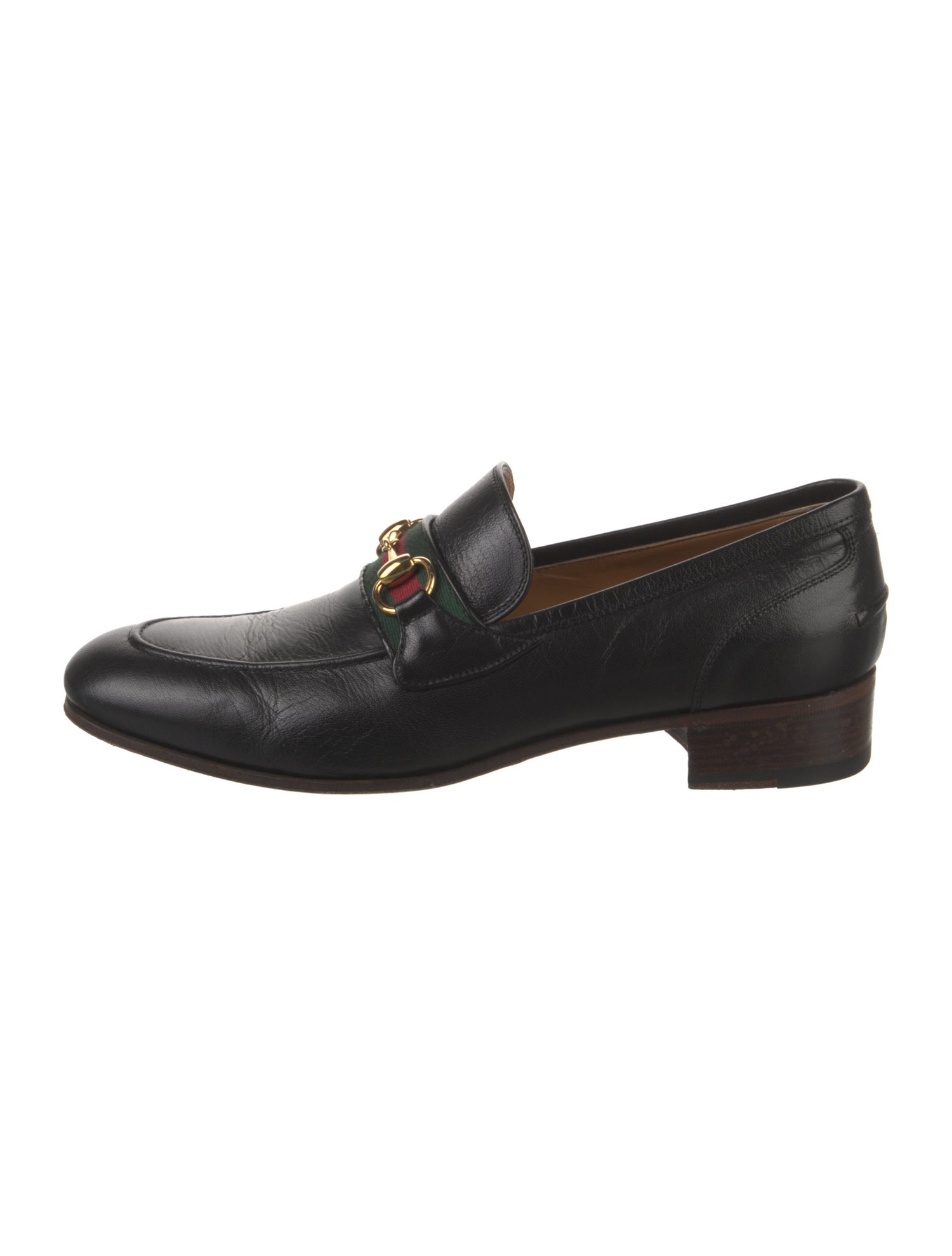 Gucci Web Accent Leather Dress Loafers